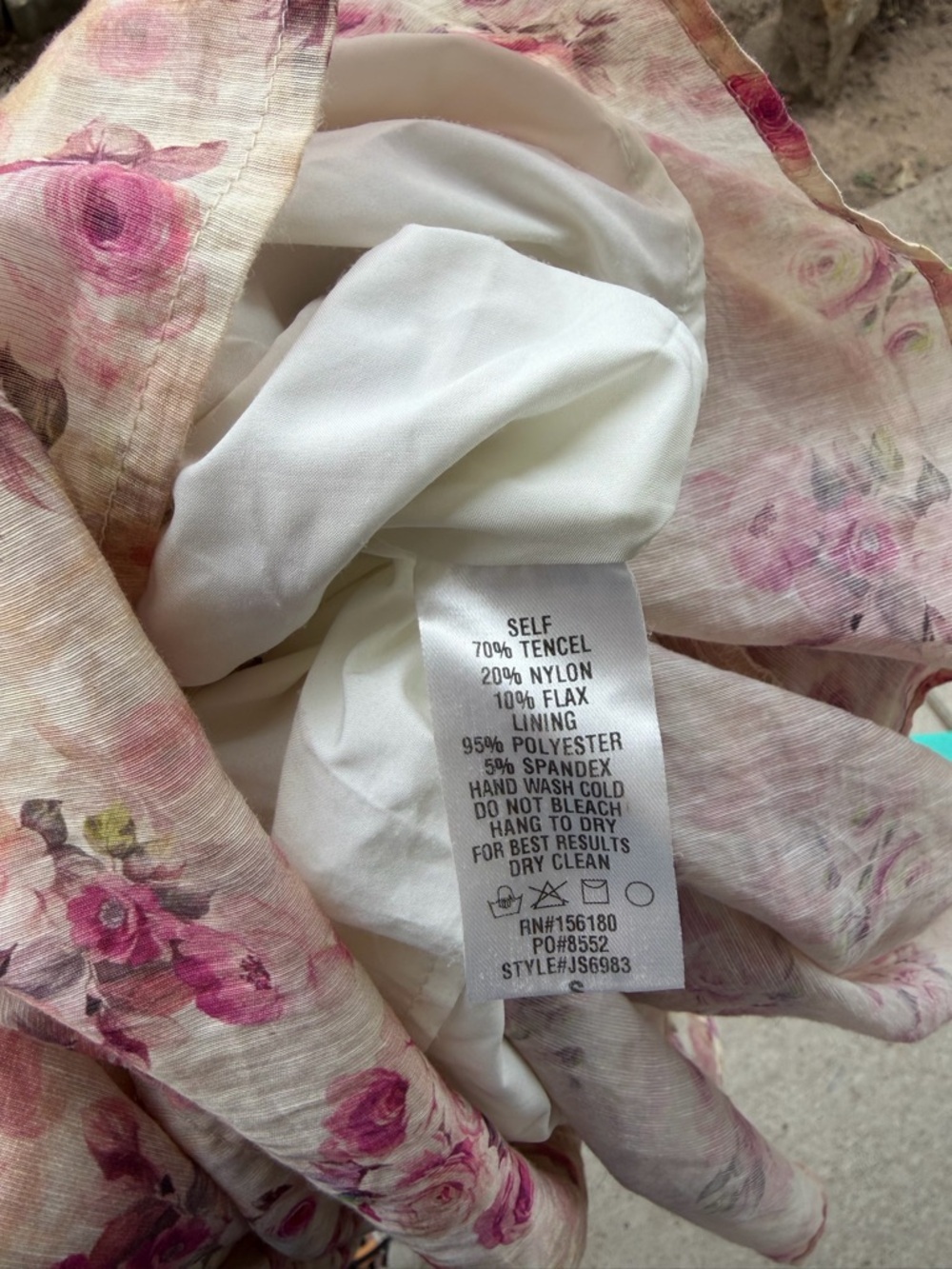 Romantic Cottagecore Cream Skirt with Pink Floral Print - Picture 13 of 13